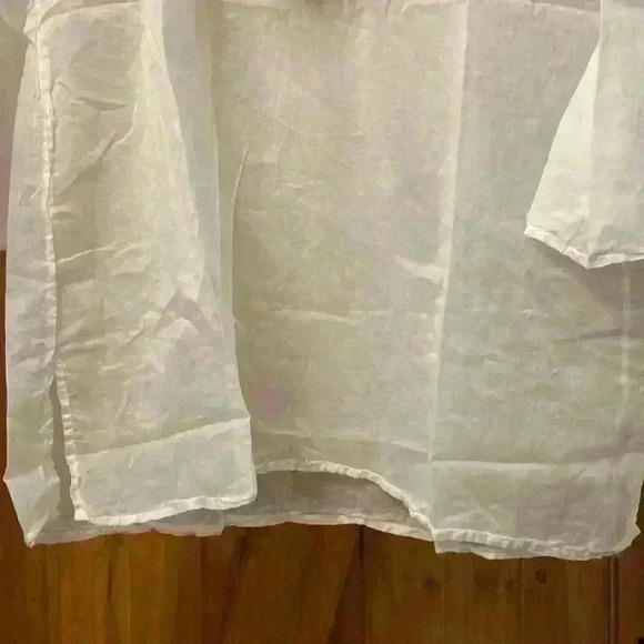Kristense Du Nord Blouse/Coverup Size-3 Sheer Fabric In White NWT - Picture 2 of 9